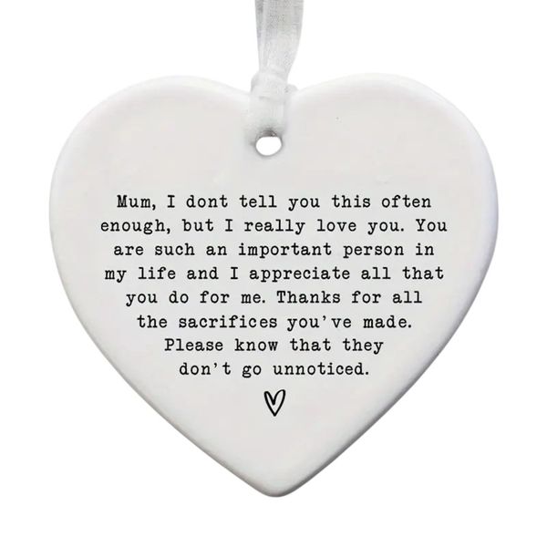 Acrylic Hanging Heart Ornament for Mum