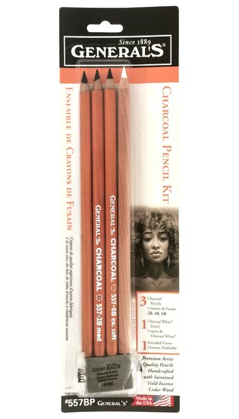 General's Charcoal Pencil &amp; Eraser Kit