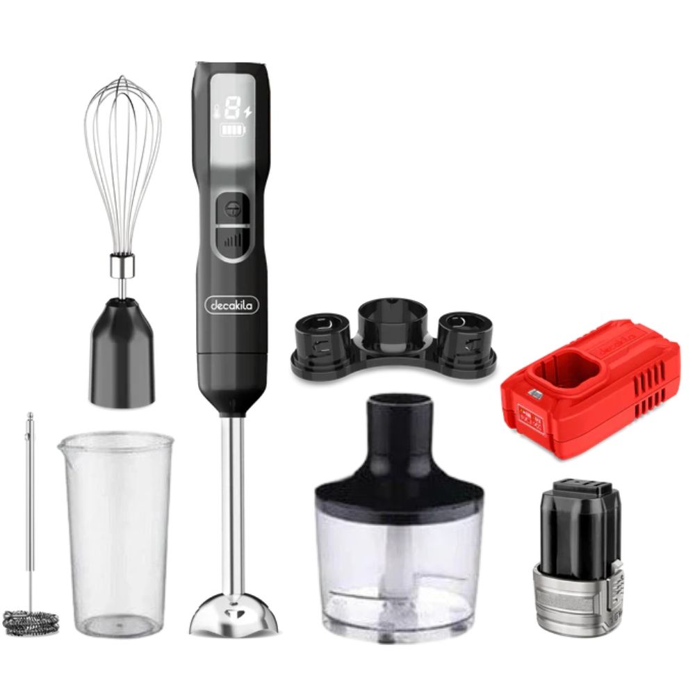 Decakila - 5-IN-1 Cordless hand blender Set - 0.5L - Black 100w