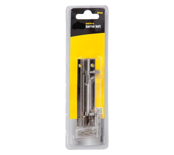 100 mm Straight Barrel Bolt Chrome Plated