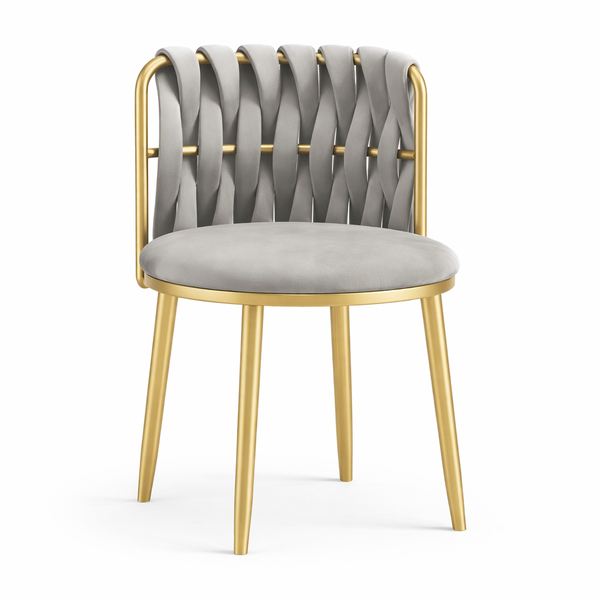 Modern Velvet Accent Chair with Gold Metal Legs