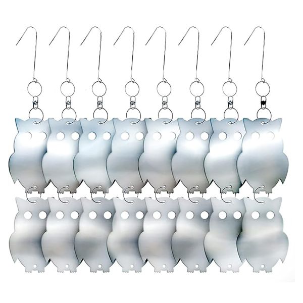8-Pack Bird Reflective Discs Bird Scare Devices Owl Shape Bird Reflectors
