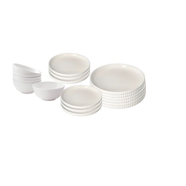 White Porcelain Dinnerware Set - 18 Piece