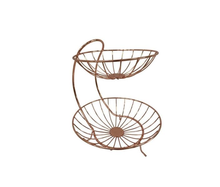 Rose Gold Double Tier Fruit Basket