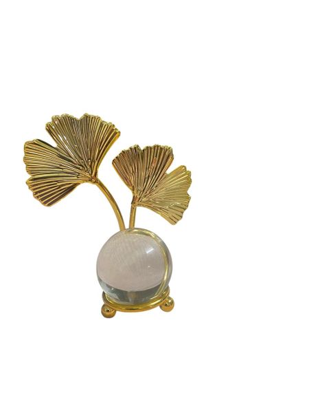 Golden Ginkgo Lucky Leaf -Luxury Leaf- Crystal Ball -Decoration Craft Leaf