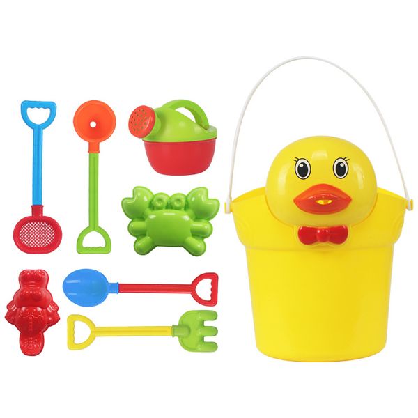 DuckyJoy Beach &amp; Bath Toy Set DUCK-SET-002 Yellow/Green/Red 8-Piece Set