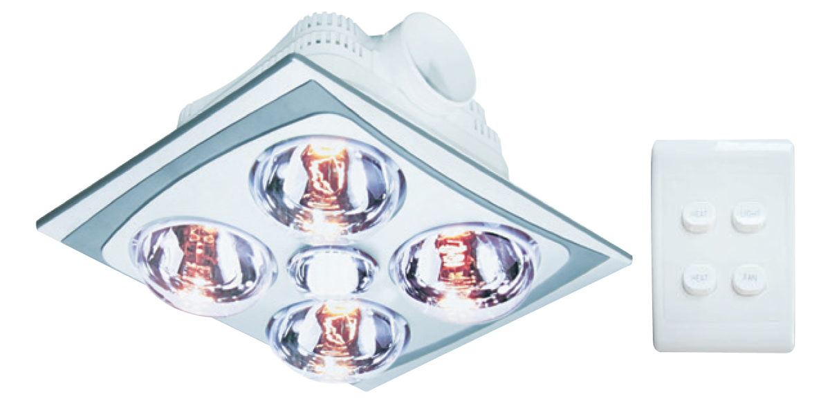 ACDC - Bathroom Heating Lamp & Light - 4 Lamp - Metal Finish | Shop ...
