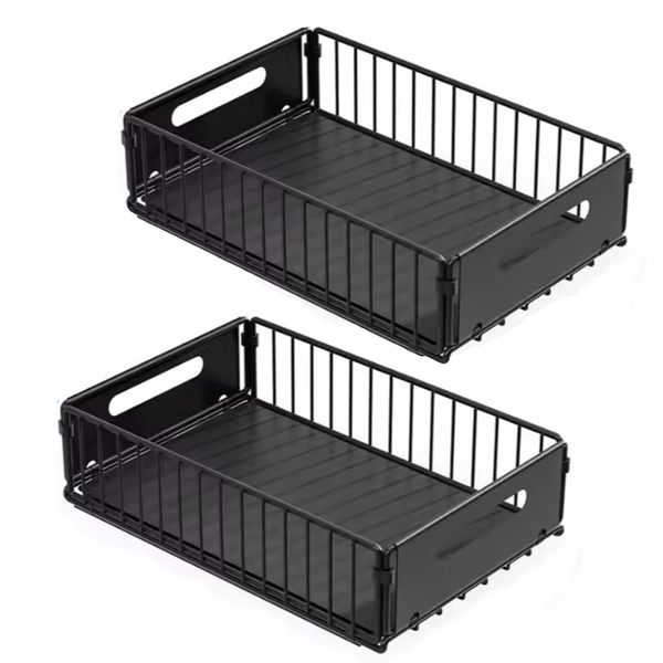 Pull Out Cabinet Organizers Set of 2 sliding Wire Storage Drawers 10cm (h)