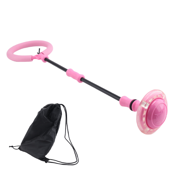 Pink Ankle Skip Ball with Flashing Lights, Skip It Toy for Kids