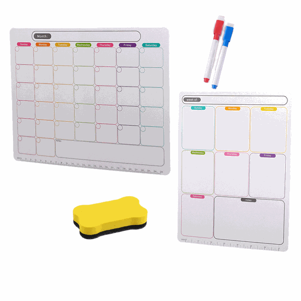 Colorful Magnetic Monthly And Weekly Planner Refrigerator Magnets