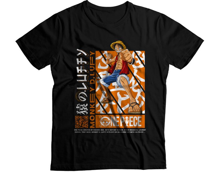 Monkey D Luffy One Piece Straw Hat Captain Red Grid Graphic T-Shirt