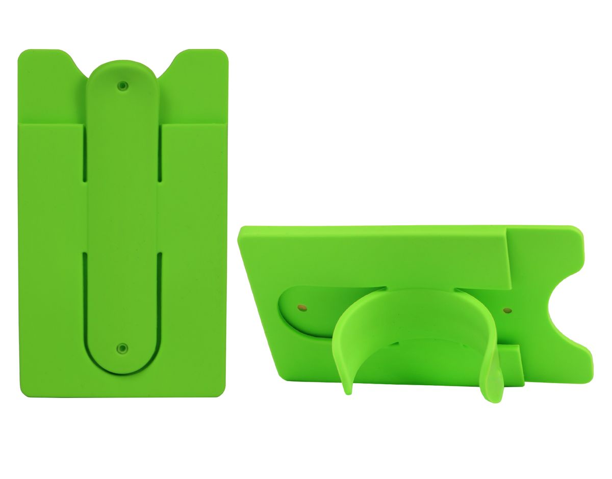 Silicone Cellphone Card Holder & Stand (Green)