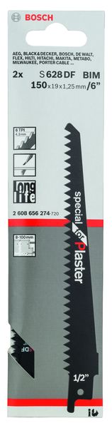 Reciprocating saw blade S 628 DF Special for Plaster