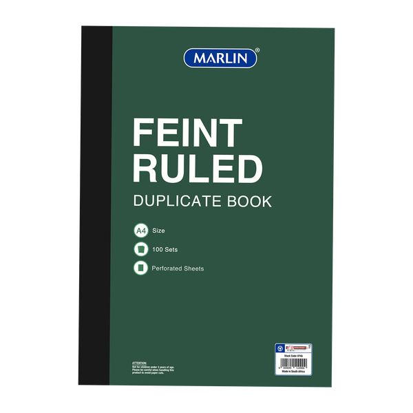 Marlin - A4 Feint Ruled Duplicate Books (Pack Of 5)