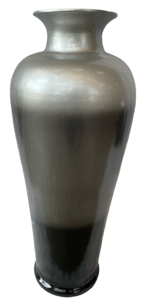 Décor Essentials - Megan Ceramic Vase Silver Ombre