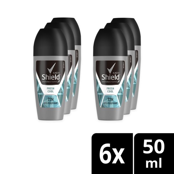 Shield Men Fresh Cool Antiperspirant Roll-On Deodorant 6x50ml