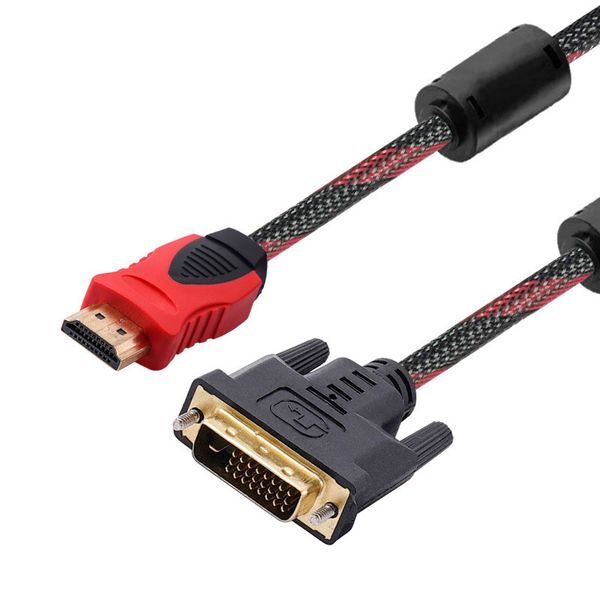 HDMI to DVI Cable 24+1 Full 1080p, Bi-Directional Gold Plated Adapter