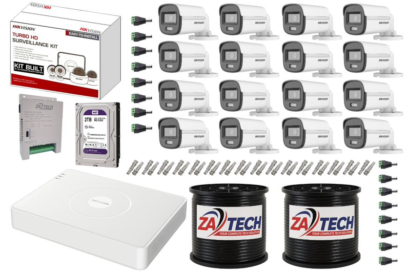 Hikvision 16CH ColorVu CCTV Kit With 2TB HDD &amp; Zatech RG59 Cables