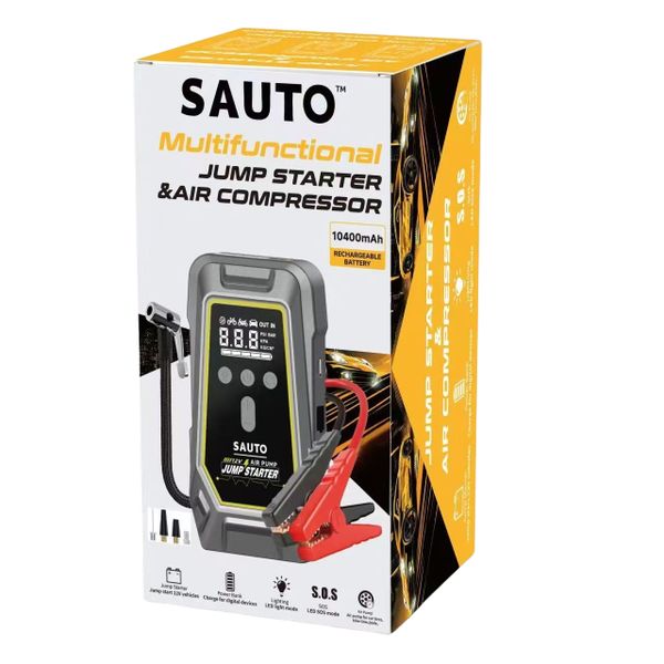 Sauto Smart Jump Starter and Air Compressor with Led Light 10400mAh