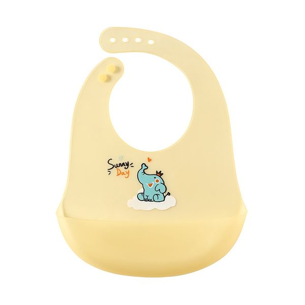 Baby Silicone Bib, Waterproof Adjustable Feeding Bib for Toddlers