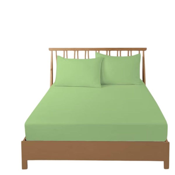 MAMS Fitted Sheet - Green, Three-Quarter Size 107 x 190 x 23 cm
