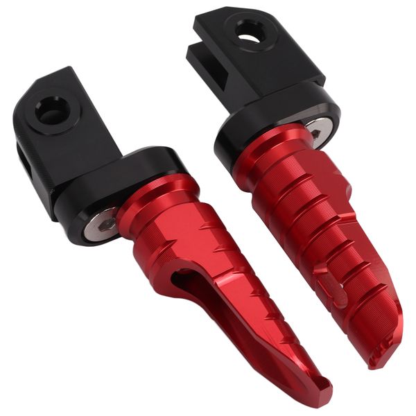 Motorcycle Foot Pegs Compatible with Aprilia RS660, Red CNC Alloy
