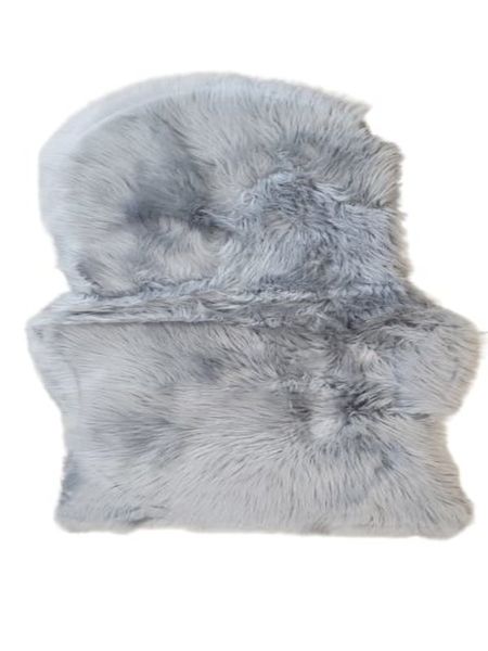Grey Fluffy Sheep Faux Rug\Carpet