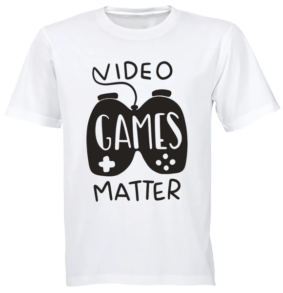 Video Games Matter Birthday Christmas Gift Kids TShirt- White