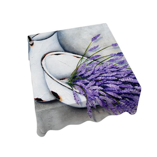 Pot of Lavander By Stella Bruwer Square Tablecloth