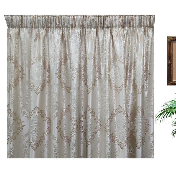 Floral Damask - Cream - Lined - Taped image