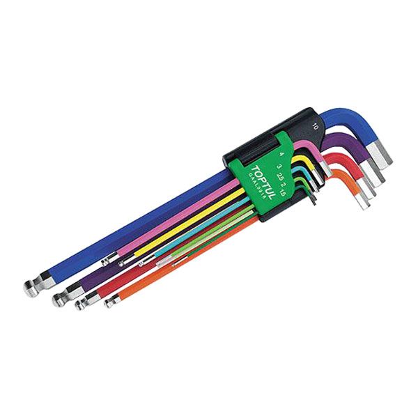 9 Piece Color-Ring Extra Long Type Ball Point Hex Key Wrench Set