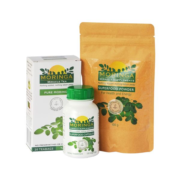 Moringa Capsules, Moringa Powder &amp; Pure Moringa Green Tea