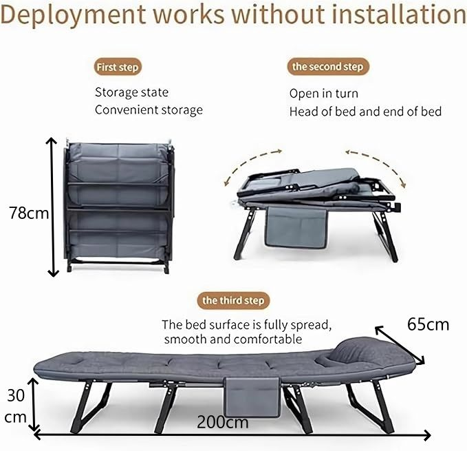 Multi-Functional Foldable Camping Bed And Lounge Chair-176cm