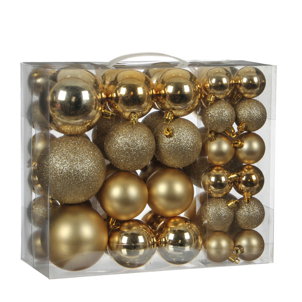 Bauble unbreakable 46 pieces - d8cm GOLD