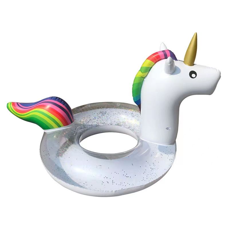 Glitter Sequin Unicorn Inflatable Pool Float Swimming Ring - 120CM ...