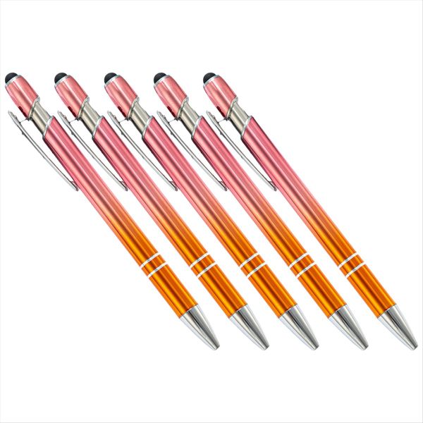 50 Pcs Gradient Metal Ballpoint Pens Touchscreen Ball Pen B