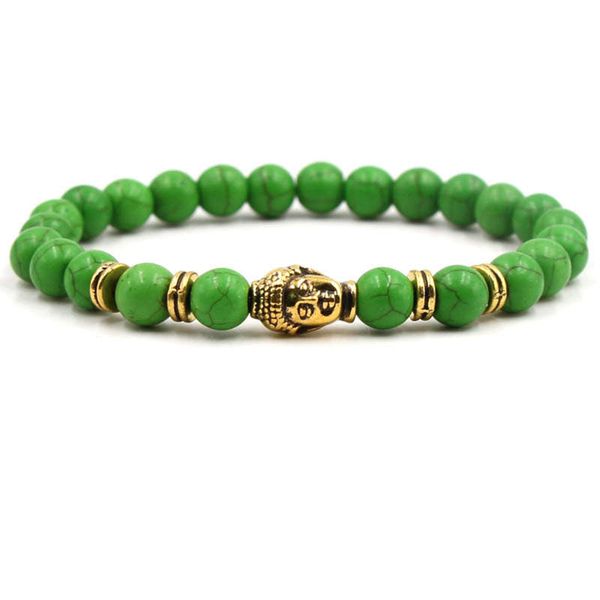 Argent Craft Green Howlite Stone Bracelet With G image