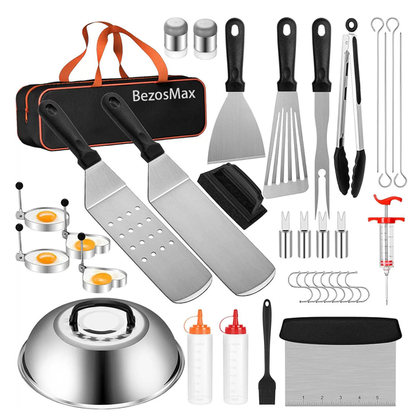 BezosMax 37Piece Griddle Kit BBQ Tools for Camp Chef for Men &amp; Women