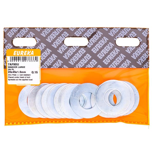EUREKA Large Body Washer Zinc Plated 20 x 45 x 1.5mm Q:15 7AF90U