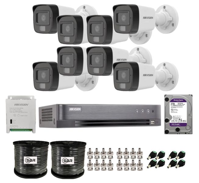 Hikvision 3K 5MP 16 Channel DVR 8 Smart Hybrid Light Bullet Camera CCTV Kit