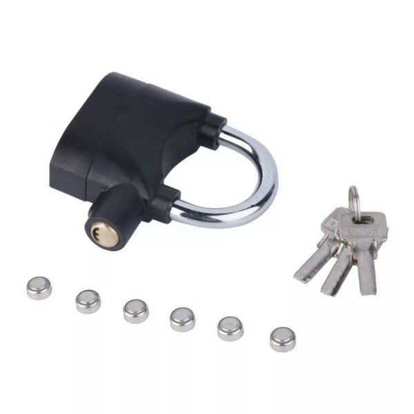Black Waterproof Siren Alarm Padlock- SD