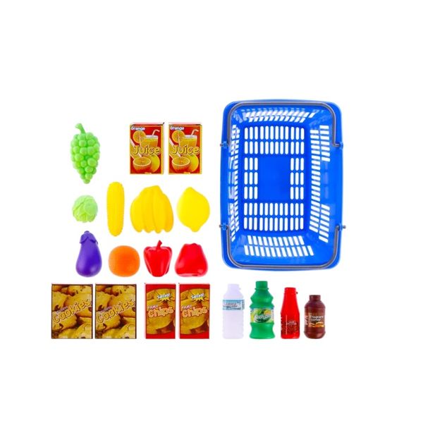 Toy Shopping Basket Fruit Set 19 Piece