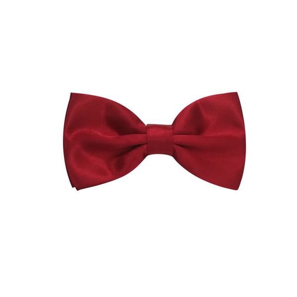 Plain Satin Bow Tie - Red