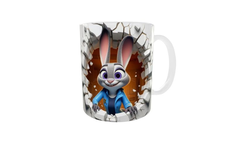 Judy Hopps Zootopia - Breaking In 3D Effect Mug - 325ml - Ceramic