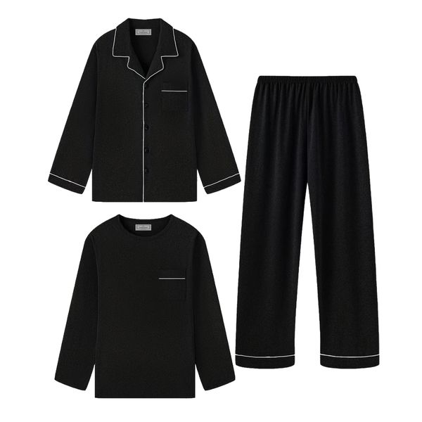 PJ Warehouse Mens Black 3 piece Winter pj set