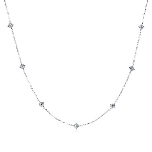 ZELTRYN Sterling Silver Moissanite Starry Sky Necklace - GRA Certificate