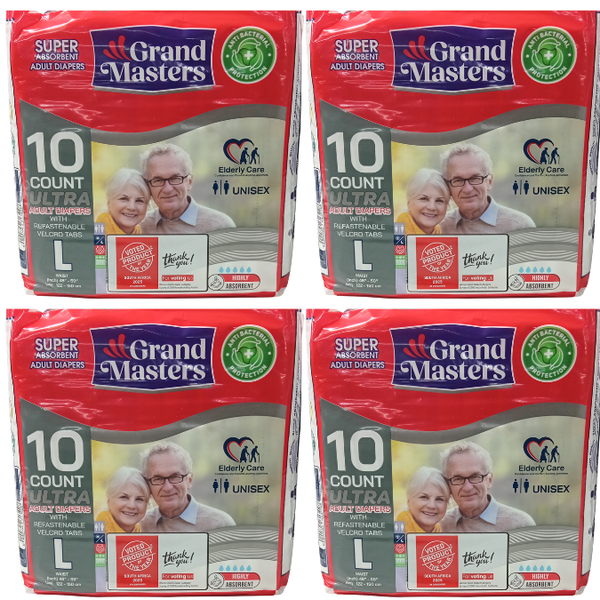 Grand Master Adult Diapers Large Pack of 4