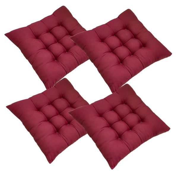 Decor Soft Seat Chair Brushed Polyester Pads Cushion - 40cm - 4 Piece
