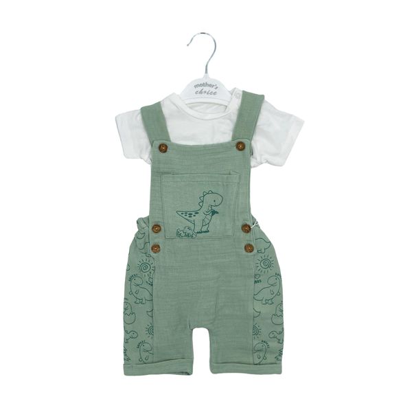 Mothers Choice Baby Muslin Dungaree Set