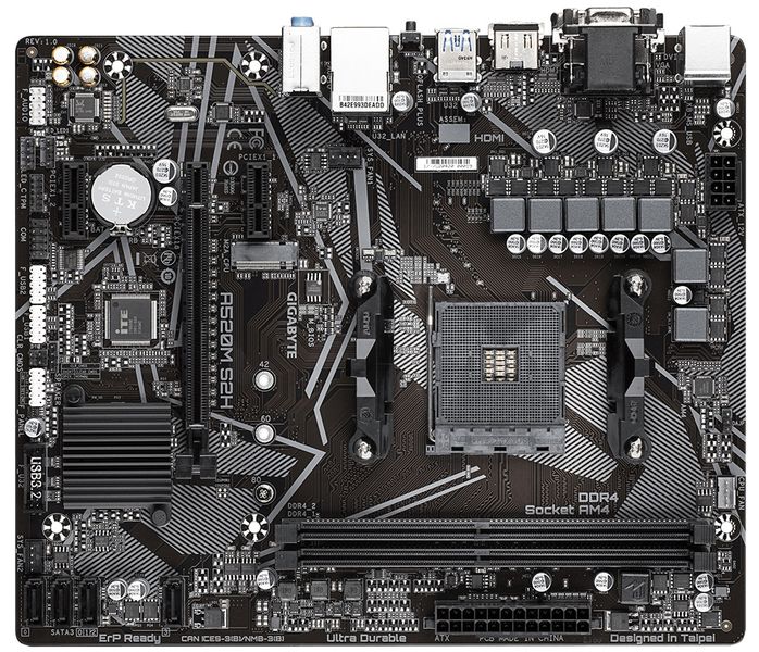 Gigabyte A520M S2H Motherboard - Ryzen 5000 DDR4 Micro ATX AM4 Motherboard